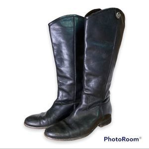 Frye Melissa Black Leather Boots Sz 7